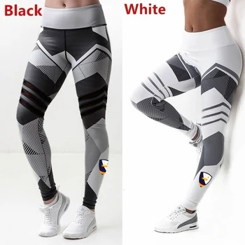 Спортни гамаши, с геометричен модел дамски панталони Секси стегнати модни панталони за фитнес