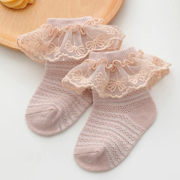 EWODOS/ чорапи с красиви набори за малки момичета, прекрасни дантелени чорапи в стил мозайка, меки леки нескользящие чорапи за бебета, чорапи за бебета