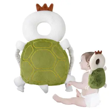 Детска възглавница-раница, детска възглавница-раница, възглавница от падане, защита от сблъсък, дишаща регулируема защита на главата във формата на костенурка