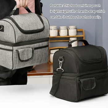 Чанта за съхранение на ланчбокса голям капацитет, термоорган за обяд, студентски контейнер, чанта, преносим пакет, училищен офис