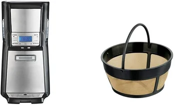 Кафемашина в 12 чаши и кана за Кафе за вътрешно съхранение, Brewstation, Черен, от неръждаема стомана и Постоянен Злато За