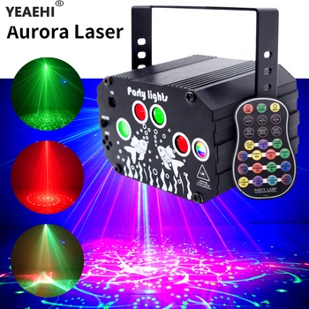 Лазерна Светлина, DJ Disco Сценична Парти на Звука на Активен RGB Led Проектор Функция на Времето С Гласов контрол Лазерен Проектор, Лампа за Xms