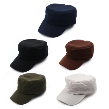 Нова мода реколта армията шапка Унисекс, класическа однотонная шапка, шапка кадетского военен патрул, регулируемо, най-добрата шапка в класически стил за cadet