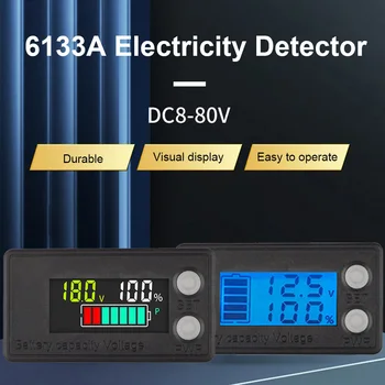 6133A Акумулаторен Волтметър за Постоянен ток, 8-100 Индикатор Капацитет на електромера Литиева LiFePO4 Оловно-киселинната Елемент 12 В 24 В 48 Хидроизолация