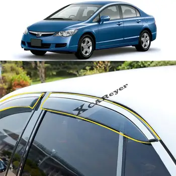 За Honda Civic 2002 2003 2004 2005 стикер за полагане на купето на автомобила пластмасово стъкло вятърна козирка за Защита от дъжд/слънце вентилационни детайли