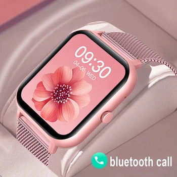 2023 умен часовник, дамски умни часовници с потребителски циферблат за Xiaomi, водоустойчив музикални часовници с Bluetooth, часовник-гривна с пълна докосване, часовници
