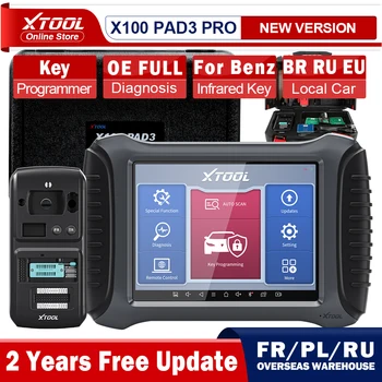 XTOOL X100 Pad3 Pro авто професионален програмист IMMO Key за Benz Инфрачервен ключ ECU инструмент за кодиране полносистемный диагностичен скенер